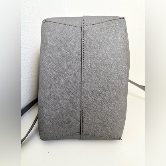 Kenneth Cole Perforated Leather Bucket Bag in Grey - Picture 8 of 9